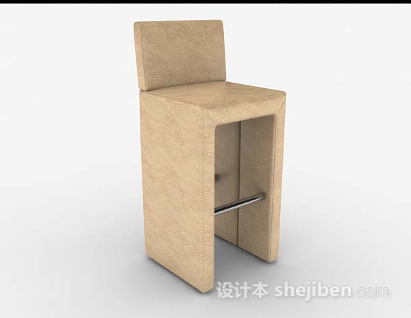 浅棕色简约家居椅3d模型下载