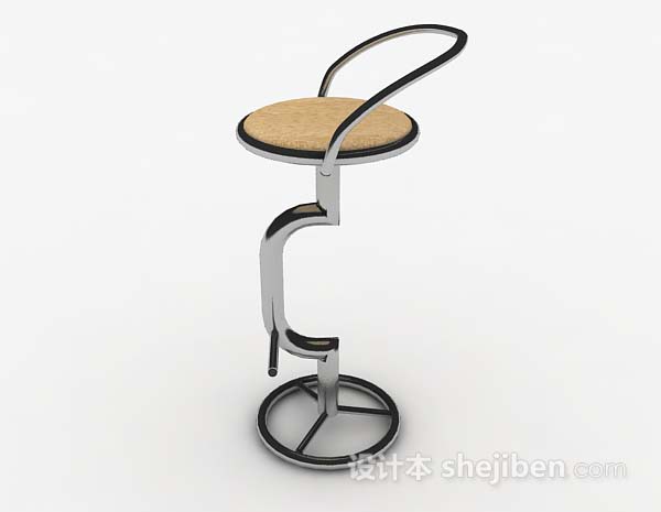 设计本现代简约吧台高椅3d模型下载