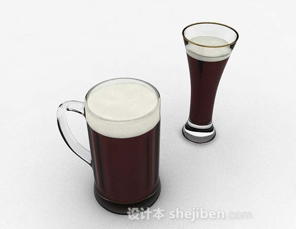 设计本玻璃啤酒杯3d模型下载