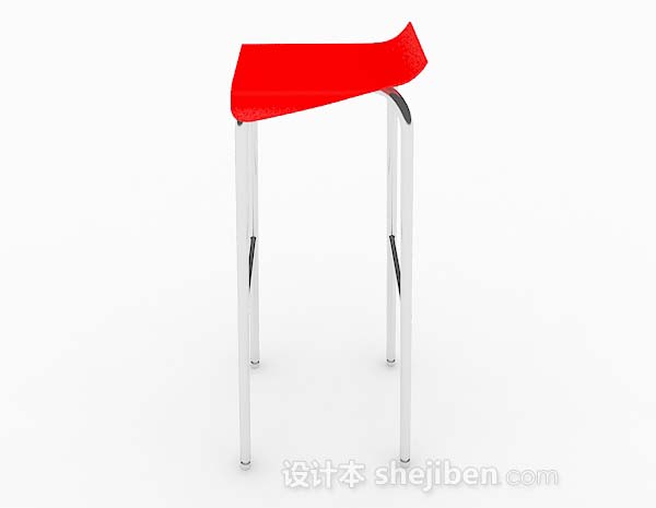 免费现代简约红色凳子3d模型下载