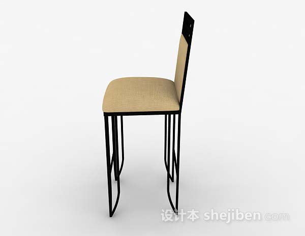免费棕色木质简单吧椅3d模型下载