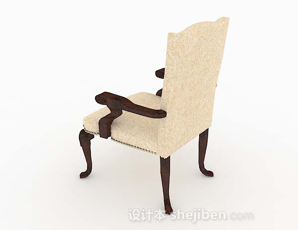 设计本黄色木质家居椅子3d模型下载