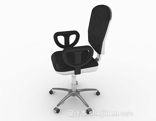 免费黑色滑轮式简约椅子3d模型下载