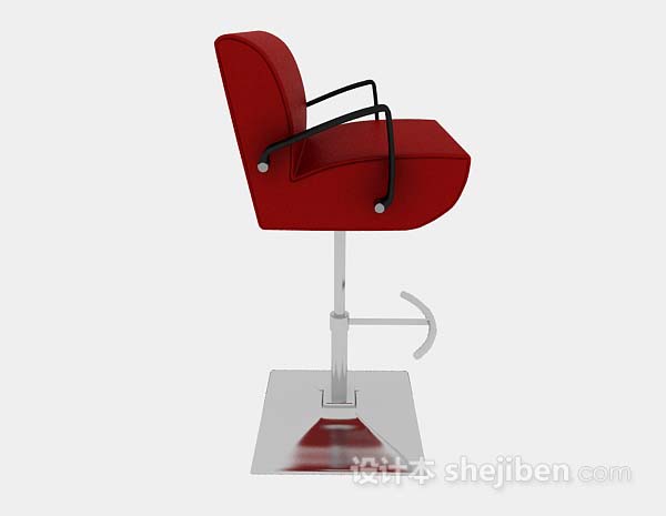 设计本红色休闲吧台椅3d模型下载