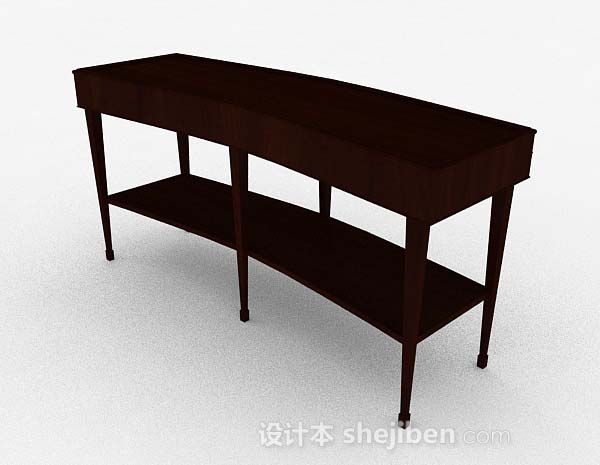 现代风格简单长方形木质桌子3d模型下载