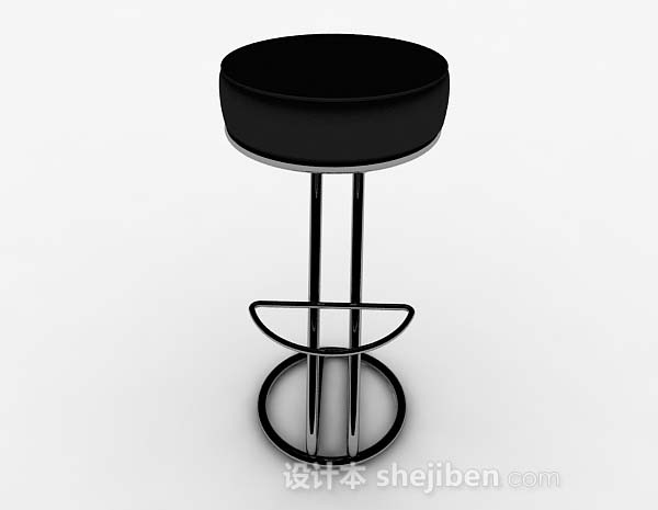 设计本黑色简单个性吧台凳3d模型下载