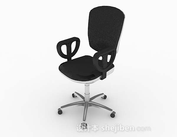 现代风格黑色滑轮式简约椅子3d模型下载