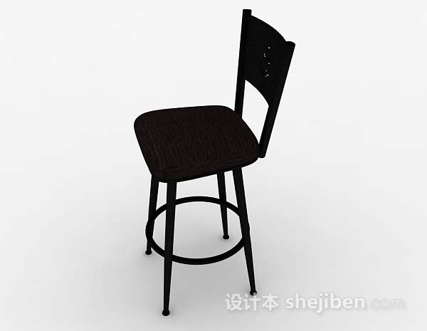 设计本黑色休闲高脚椅子3d模型下载