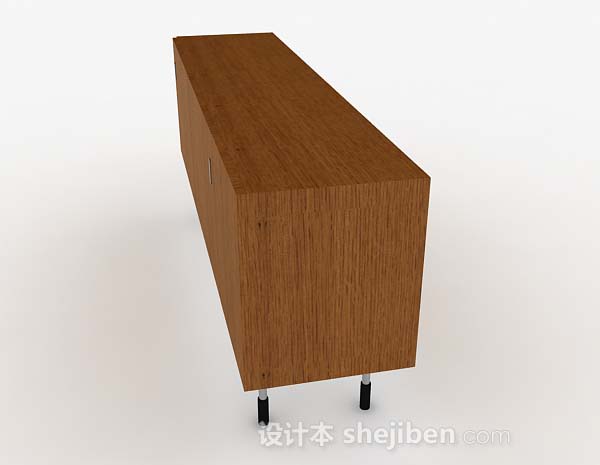 设计本棕色木质储物柜3d模型下载