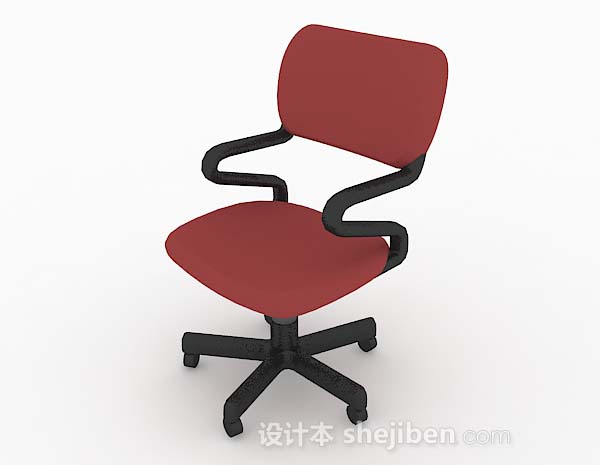 现代风格现代红色休闲椅3d模型下载