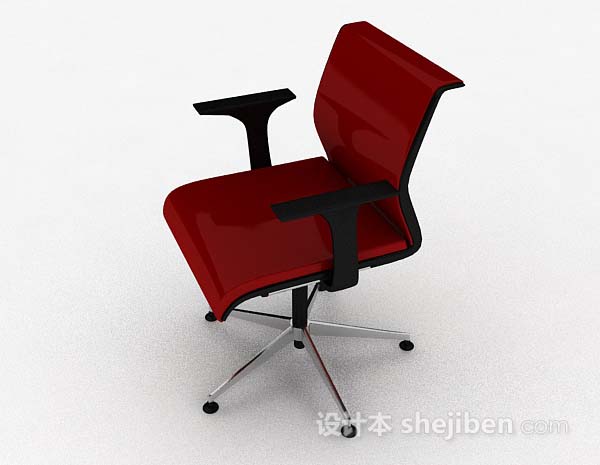 免费红色现代简约椅子3d模型下载