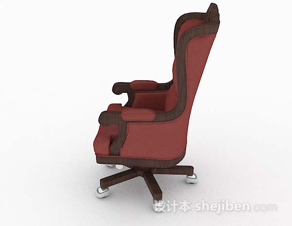 免费欧式复古红色休闲椅3d模型下载
