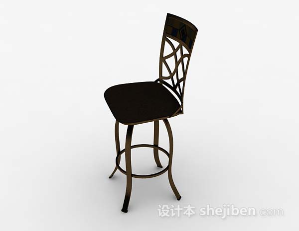 免费复古棕色家居椅子3d模型下载