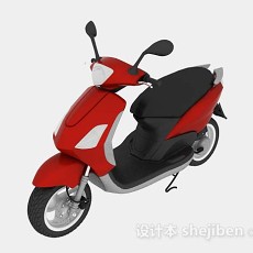 红色摩托车3d模型下载