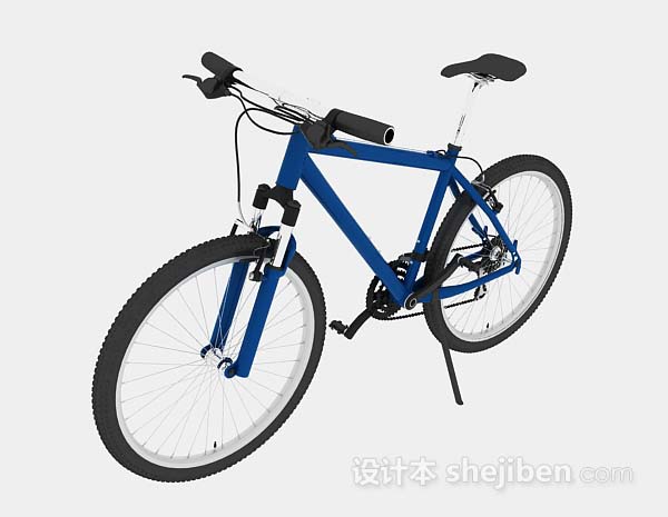 蓝色自行车3d模型下载