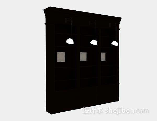 现代风格棕色木质存储柜3d模型下载