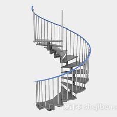 灰色旋转楼梯3d模型下载