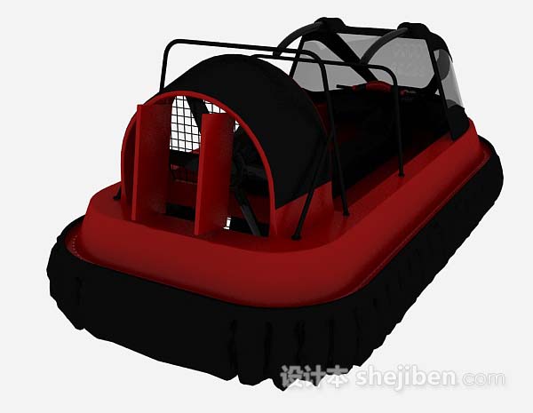设计本红色快艇3d模型下载