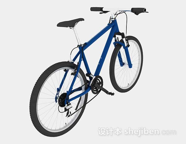 免费蓝色自行车3d模型下载