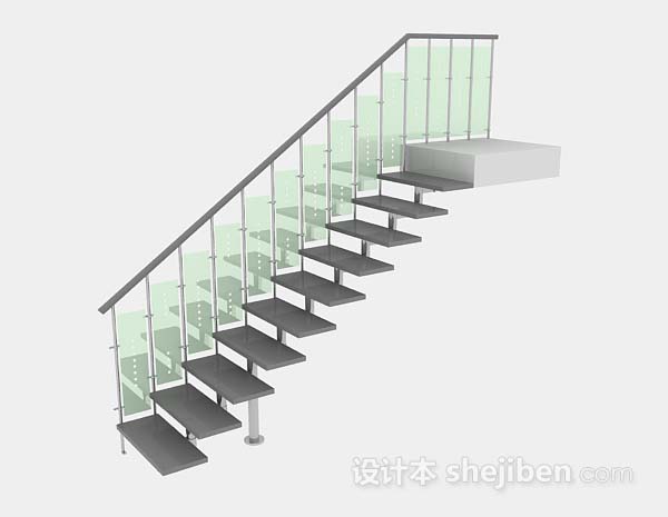 现代简约楼梯3d模型下载