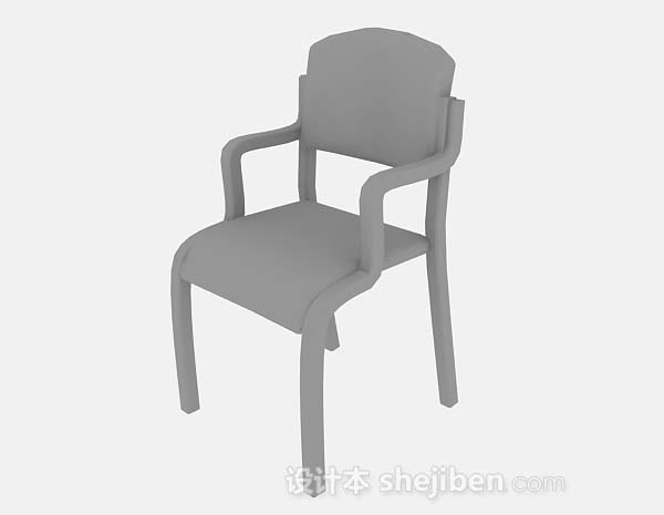 免费灰色木质家居椅3d模型下载