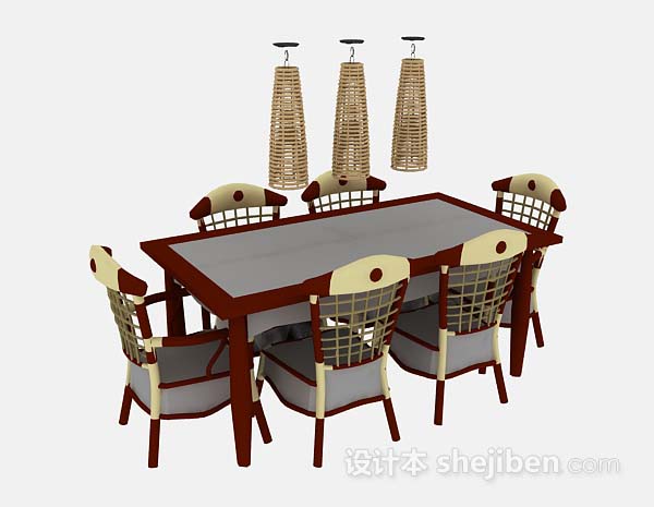 东南亚棕色餐桌椅