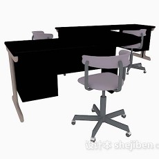 简单办公桌椅3d模型下载