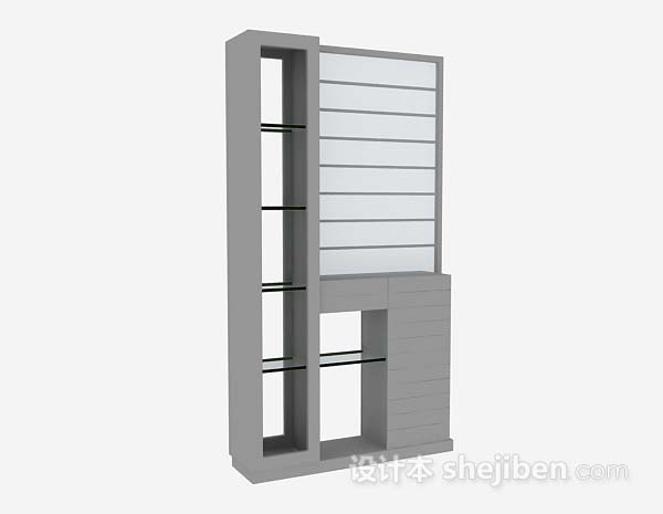 现代风格灰色展示柜3d模型下载