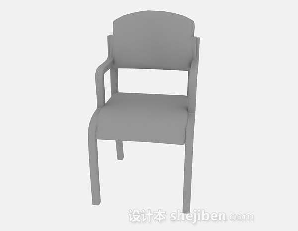 现代风格灰色木质家居椅3d模型下载