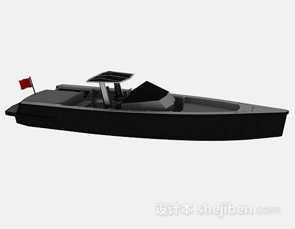 免费黑色快艇3d模型下载