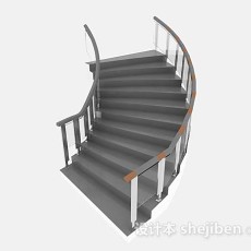灰色楼梯3d模型下载