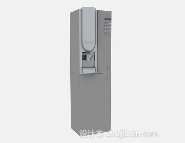 现代风格灰色电冰箱3d模型下载