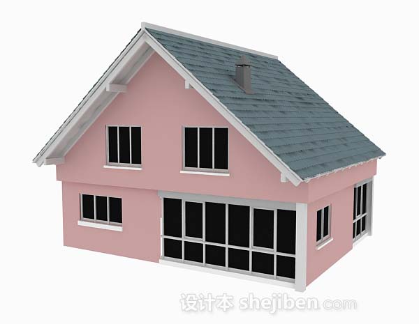 粉色小木屋3d模型下载