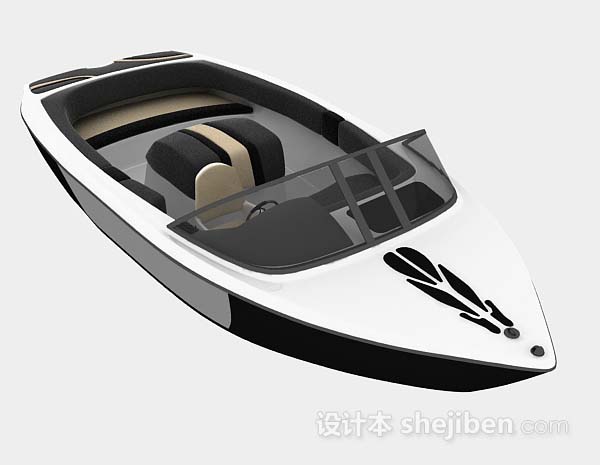 现代风格海上快艇3d模型下载