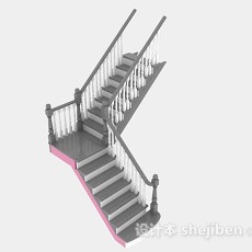 欧式转角楼梯3d模型下载