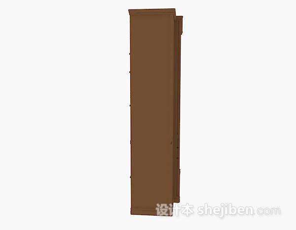 设计本棕色木质展示柜3d模型下载