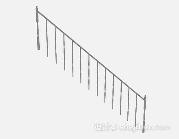 现代风格楼梯扶手3d模型下载