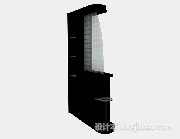 设计本黑色柜子3d模型下载