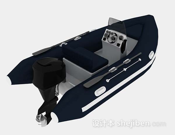 设计本电动皮艇3d模型下载