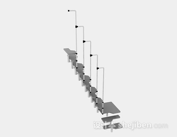设计本灰色简约楼梯3d模型下载