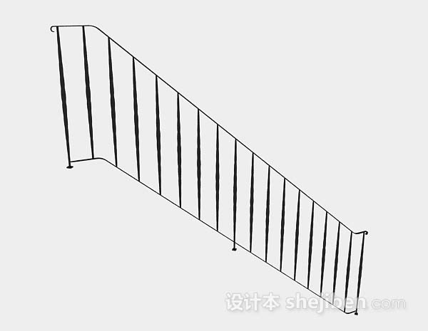 设计本黑色楼梯栏杆3d模型下载