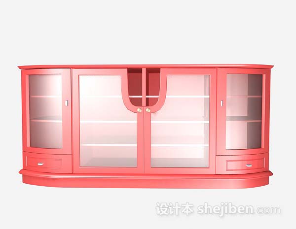 粉色展示柜3d模型下载