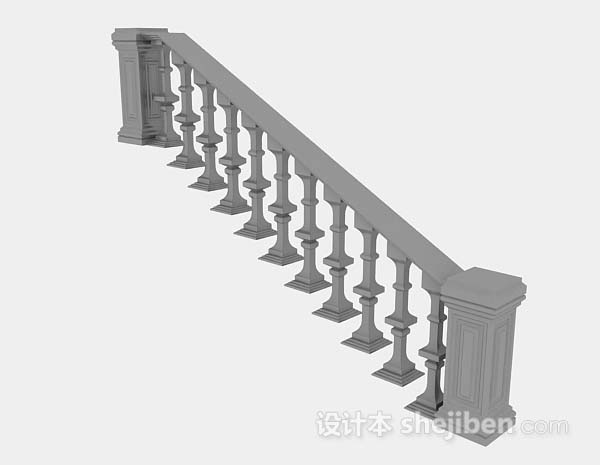 灰色楼梯栏杆3d模型下载