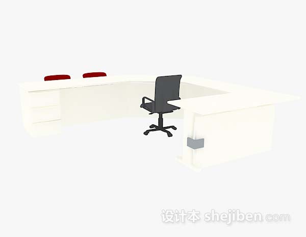 免费简单办公桌椅组合3d模型下载