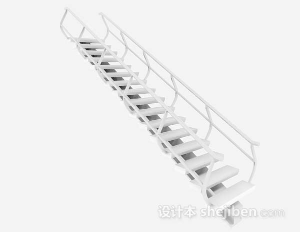免费白色楼梯3d模型下载