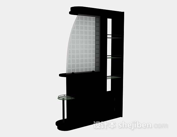 现代风格黑色柜子3d模型下载