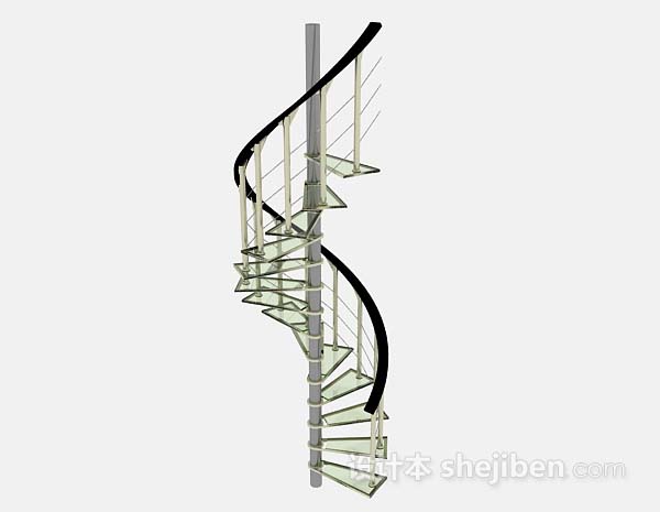 绿色简约螺旋楼梯