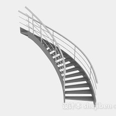 灰色弧形楼梯3d模型下载