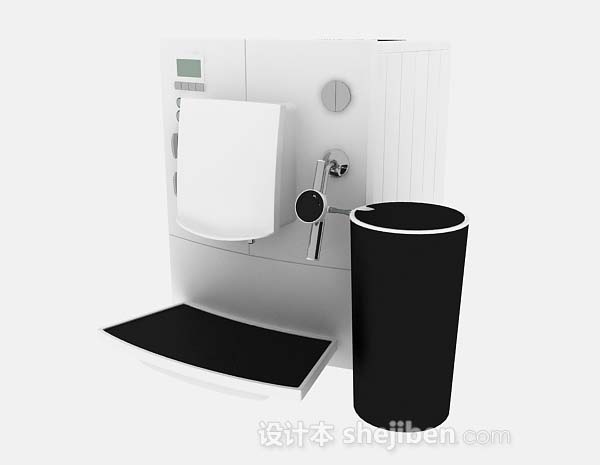 白色咖啡机3d模型下载