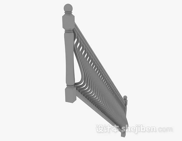 设计本灰色楼梯栏杆3d模型下载